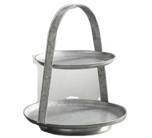 Support à gâteau le plus vendu pour la maison ustensiles de cuisine fête mariages et restaurants plateau de service à gâteau galvanisé à 2 niveaux support à gâteau de service - Product Image 1