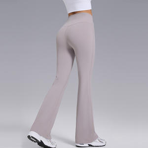 Leggings push-up de haute qualité, pantalon de yoga rehausseur de fessiers, couleur unie, pour la gym et le fitness, leggings évasés taille haute pour femme - Product Image 6