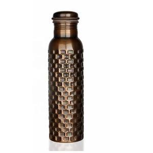 Creative Pure Copper Eco-Friendly Bottle Hammered Finish Handmade Leak-Proof Vessel Drinking Travel Party <b>Gift</b> <b>Box</b> Factory Price - Product Image 2