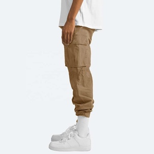 High Quality Men's Summer Casual Pants Solid Color <b>Slim</b> Fit <b>Joggers</b> With Drawstring Customizable Lightweight Thickness - Product Image 2