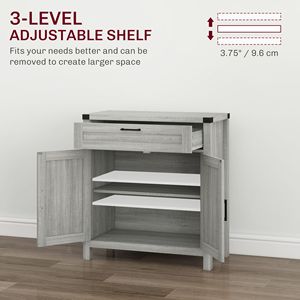 Modern Farmhouse <b>Sideboard</b> Storage Cabinet Antique Design Gray Buffet with 2 Barn Doors Drawer for Living Room or Dining Room - Product Image 5