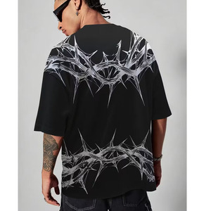 2026 Wholesale Custom Oversized Knitted Heavyweight Vintage <b>T</b>-Shirt for Men High Quality Breathable 100% Cotton Anti-Wrinkle - Product Image 4