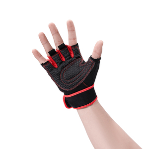 Professional Weightlifting <b>Gloves</b> with Long Wrist Support – Custom Logo Anti-Slip Gym <b>Gloves</b> – Breathable Microfiber Half Finger - Product Image 4