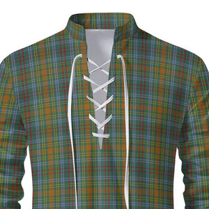 Chemise écossaise O'Brien Tartan à lacets, style Highland Jacobite Ghillie, chemise professionnelle pour kilt écossais, pour tenue décontractée et formelle - Product Image 2