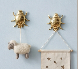 Artisanal Golden Ladybug Design Metal Wall <b>Hooks</b> Novelty Animal Pattern Decorative <b>Hooks</b> For Home Use - Product Image 5