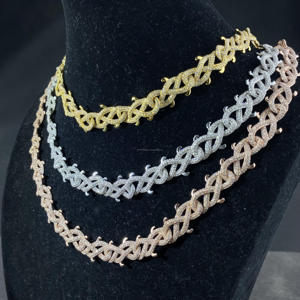 Luxury Hip Hop Jewelry <b>Men</b> Twisted Thorn <b>Chain</b> 925 Sterling Silver Moissanite <b>Diamond</b> Spiny Design Necklace - Product Image 2