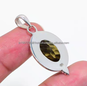 Colgante de cuarzo ahumado, joyería hecha a mano de plata de ley, regalo de cuarzo Natural para su regalo de aniversario, joyería fina de plata Grab Now - Product Image 2