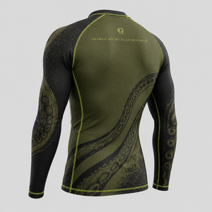 Chemise Rash Guard à manches longues pour homme Khawaja Rafique Ullah Enterprises, imprimé pieuvre noir, séchage rapide, en spandex et polyester, personnalisable - Product Image 6