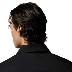 <b>Men</b> Nylon Drawcord <b>Shirt</b> Short Sleeve Lightweight Casual <b>Utility</b> Top Solid Black Relaxed Fit OEM Wholesale Supply - Product Image 4