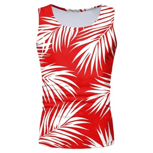 Débardeur Homme Personnalisé en Polyester Spandex à Impression Intégrale, Motif Tropical, Col Rond, Chemises d'Été, Prix d'Usine, Vente en Gros - Product Image 3