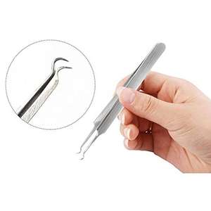 Blackhead Acne Removal Extractor Stainless Steel Curved Blackhead Tweezers - Product Image 2