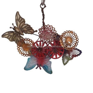 Butterfly Look Handmade Decoration Hanging Leaf Yellow Wholesale Iron Mistletoe Bunch <b>For</b> Your Store Macrame Wall Hanging - Product Image 1