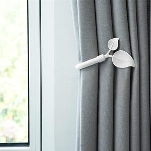 Sujetadores de Cortinas Modernos Blancos con Diseño de Hojas, de Plástico, Fácil Instalación, Accesorios para Sala de Estar - Product Image 6