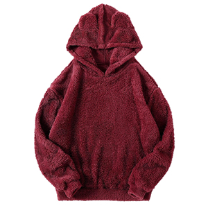 ASKIM IMPEX Oversized Hooded <b>Fleece</b> <b>Sweatshirt</b> Solid Color Pocket Design Casual Winter Wear Red Men's Hoodies & <b>Sweatshirts</b> - Product Image 6
