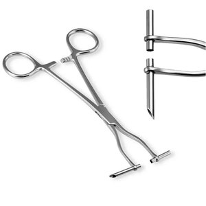 Pince à septum professionnelle en acier inoxydable argenté, à mâchoires fendues, avec poignée de verrouillage, 16 cm, pour maintenir les tissus et aligner les aiguilles - Product Image 1