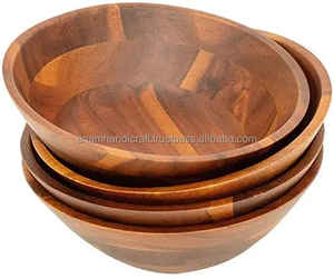 ชามสลัดทำจากไม้ขัดเงาเครื่องครัวสไตล์โบฮีเมียนสมัยใหม่สำหรับเสิร์ฟซุปก๋วยเตี๋ยว - Product Image 1