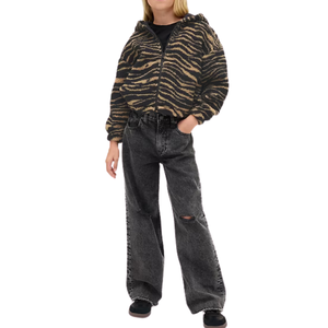 Sweat à capuche doublé en sherpa, confortable et chaud, fermeture éclair, manches longues, doublure en polaire douce, veste à capuche décontractée, coupe ample, couleurs personnalisées, vente en gros - Product Image 4