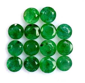 Esmeralda Natural Redonda con Corte Facetado, Calibrada, Piedra Preciosa Suelta, Sin Tratar, Certificada, Lote de Cuentas para Joyería - Product Image 3