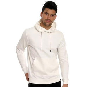 Sweat-shirt à capuche athlétique pour homme, séchage rapide, mélange de coton, brodé, coupe-vent, poche, écologique, OEM ODM - Product Image 3