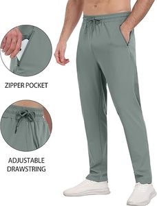 Mid Waist Eco-Friendly Waterproof <b>Fleece</b> <b>Jogger</b> Pants with Zip Pocket Casual Sweatpants - Product Image 5