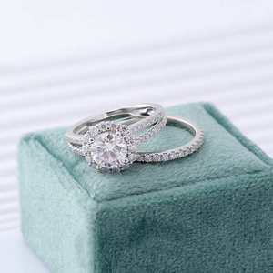<b>925</b> Sterling <b>Silver</b> 14K Gold Moissanite Women's <b>Ring</b> Gold Engagement and Wedding <b>Ring</b> Set Certificate For Men And Women - Product Image 1
