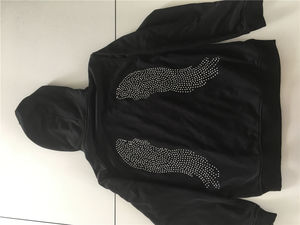 Sudadera Unisex 100% Algodón French Terry con Cremallera Completa y Logotipo Personalizado, Estilo Casual de Invierno, con Calavera de Pedrería, Abrigo de Invierno para Hombre - Product Image 3