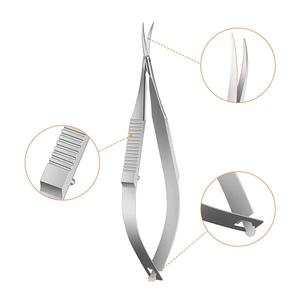 Ciseaux à cuticules micro-ressort professionnels russes à manche plat en acier inoxydable courbé pour manucure - Product Image 5