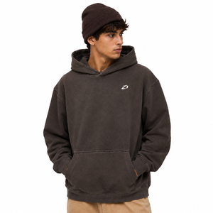 Custom <b>Men</b> Hoodies Oversized Brown Cotton Blend Pullover Drop Shoulder Front <b>Pouch</b> Pocket Sweatshirts Autumn Wear Private Label - Product Image 1