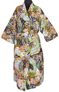 Bata Kimono de Algodón Suave y Transpirable con Estampado Digital de Dibujos Animados para Mujer, Camisón de Verano Hecho a Mano con Cuello en V y Elástico, de Naaz Textile - Product Image 4