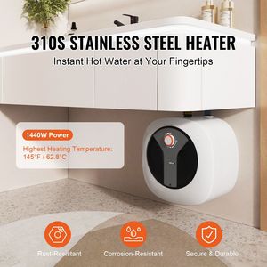 Calentador de Agua Eléctrico Mini de 1440W, Calentador de Agua Caliente de 8 Galones con Válvula de Seguridad de Temperatura y Presión, Fácil Instalación, Enchufe Europeo - Product Image 5