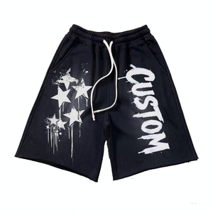 Men's Solid <b>Woven</b> Mid Elastic Waist Breathable High Street Style Canvas Fabric Casual Summer Sweat <b>Shorts</b> - Product Image 5