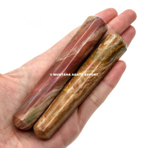 Venta al por mayor de cristal de jaspe rojo natural varita de masaje hecho a mano masajeador de piedras preciosas curativas Muntaha ágata cuarzo rosa cuarzo - Product Image 4