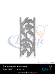 Elegante Decoración de Pared de Hierro Fundido con Patrón Floral Hueco, Acabado Galvanizado, Balaji Metals BM-246, Ideal para Cercas, Rejas y Portones - Product Image 3