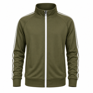 Conjunto Deportivo de Alto Rendimiento Color Verde Oliva, Chaqueta con Cierre Completo, Ropa Deportiva Activa, Marca Privada, Venta al Por Mayor - Product Image 3