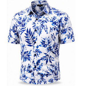 Chemise boutonnée de créateur pour homme de qualité supérieure avec imprimé graphique élégant et confortable pour un usage quotidien - Product Image 1