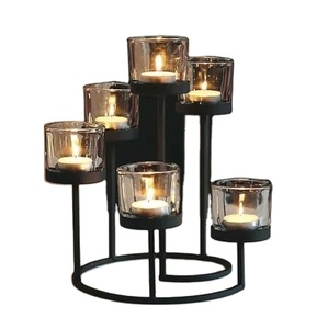 Trending Metal Candle Holder <b>Glass</b> Tube for Candle Stick & Iron Frame Candle Holder Luxury Home & Hotel Decor Candle Stand - Product Image 1