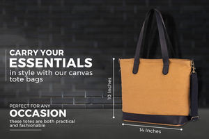 Sac fourre-tout en cuir et toile, broderie ouverte, imperméable, durable, sac à bandoulière, sac de voyage, sac de travail, sac de shopping, grande capacité LCTB-0059 - Product Image 2