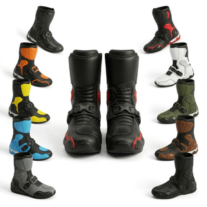 Botas de Motociclismo Impermeables de Último Diseño, Estilo Urbano, Todoterreno, con Logotipo Personalizado, Transpirables, de Cuero - Product Image 1