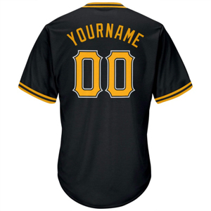 Maillot de baseball noir personnalisé à manches courtes, respirant, en maille, avec impression par sublimation, unisexe, coupe classique, toutes saisons, pour équipe - Product Image 1