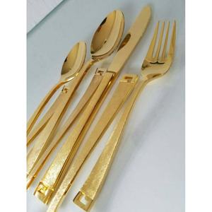 High Quality Stainless Steel Gold Polished <b>Flatware</b> <b>Set</b> with Modern Design Luxury Royal Look Cutlery for Restaurant Wedding - Product Image 1