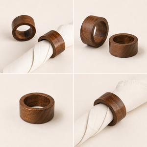 Handcrafted Eco-Friendly Natural Wood Napkin Ring Holder Modern Dining Table Decoration for <b>Wedding</b> Restaurant & Home Use - Product Image 4