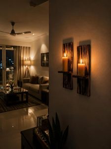 Handcrafted Wooden <b>Wall</b> Mounted Candle Holder Rustic Decorative <b>Wall</b> <b>Sconce</b> Candle Stand for Home Decor - Product Image 3