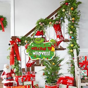 Insegna di Benvenuto Whoville, Decorazioni Natalizie, Cartelli in Legno da Appendere per Decorazioni Festive Natalizie - Product Image 2