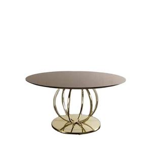 Mesas de centro y auxiliares de lujo para sala de estar, con textura en forma de diamante, color cobre, metal de excelente calidad y aspecto atractivo. - Product Image 5