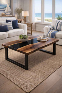 ท็อปโต๊ะเรซิ่นใสลายไม้วอลนัทจีนและไม้ฮิคกอรี่สำหรับธุรกิจขายส่งในครัว - Product Image 3