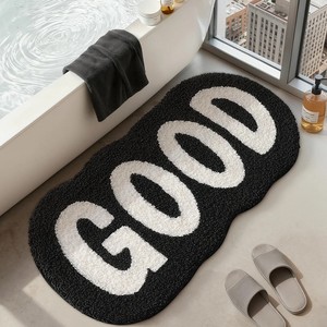 Tapis de bain en coton tufté à motif imprimé, antidérapant avec dos en caoutchouc, forme originale, pour usage domestique, épais et doux, couleur et taille personnalisables - Product Image 1