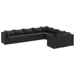 Ensemble de canapés de patio noirs pour la collection de meubles de jardin d'extérieur - Product Image 2