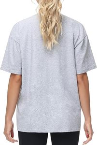 เสื้อยืดสตรีทแวร์โลโก้แบบกำหนดเอง เสื้อยืดผ้าฝ้ายทรงหลวมสำหรับผู้หญิง เสื้อยืดคอกลมโอเวอร์ไซส์สุดหรูสำหรับผู้หญิง - Product Image 6