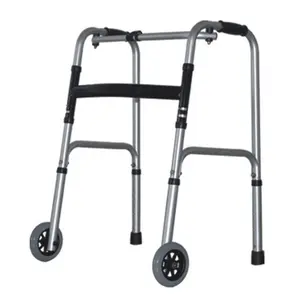 Yetişkinler katlanabilir yürüyüş sandalye tekerlekler ile serebral Palsy çocuklar paslanmaz çelik Rollator yürüteç