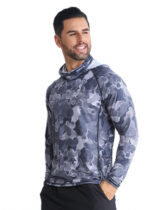 <b>Men's</b> Camouflage Fishing Hoodie UPF 50+ Anti-UV Quick Dry Long Sleeve 100% Polyester Outdoor Sun Protection <b>Shirt</b> - Product Image 2